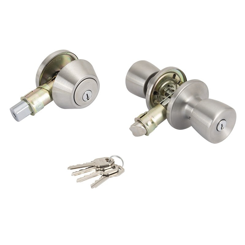 ProSource T-5764-D101SS Combination Lockset, Stainless Steel, Stainless Steel (Pack of 3)