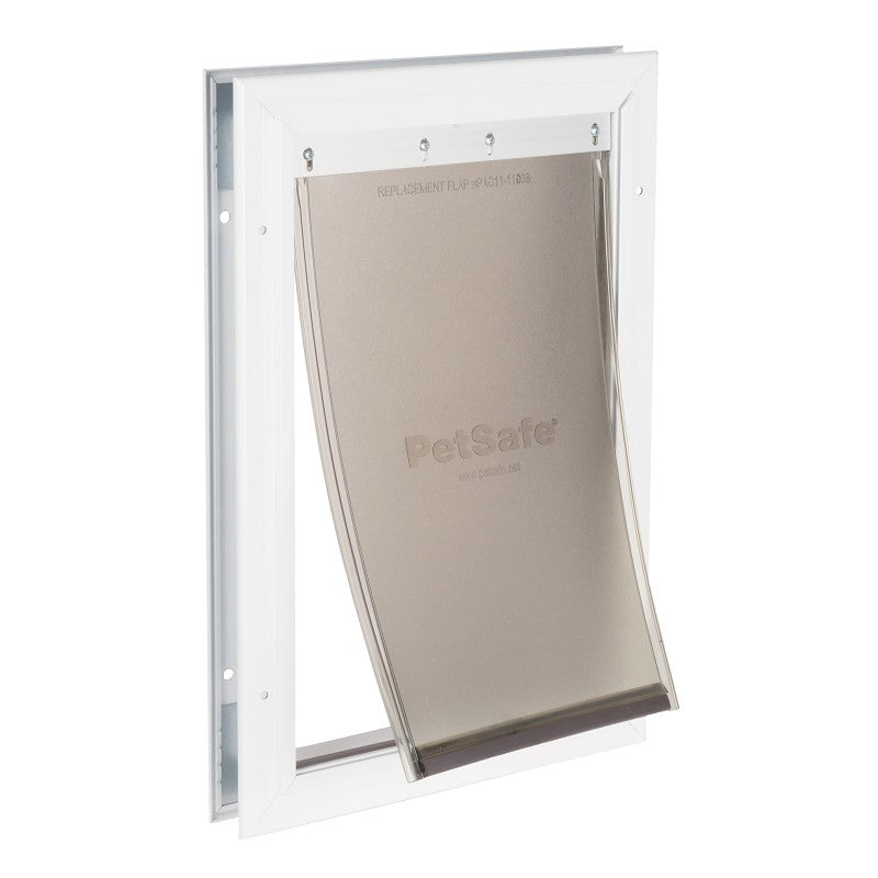PetSafe Freedom PPA00-10860 Pet Door, 10-3/4 in W, 15-5/8 in H, Aluminum, White