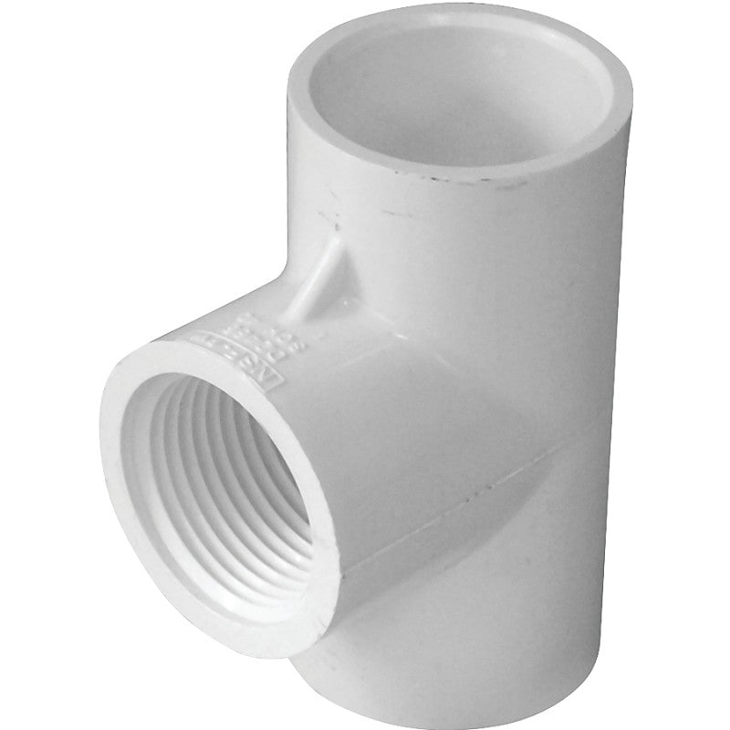 IPEX 435852 Pipe Tee, 3/4 in, Socket x Socket x FPT, PVC, White, SCH 40 Schedule, 150 psi Pressure