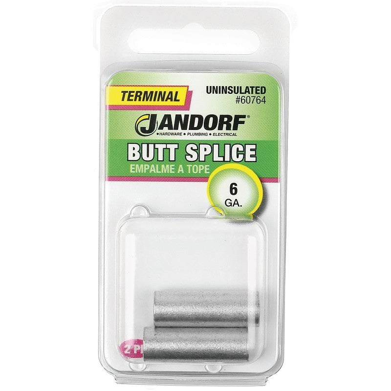 Jandorf 60764 Butt Splice Connector, 6 AWG Wire, Copper Contact