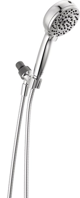 Delta 75719 Hand Shower with Cleaning Spray, 1/2 in Connection, 1.75 gpm, 6-Spray Function, Metal, Chrome, 72 in L Hose