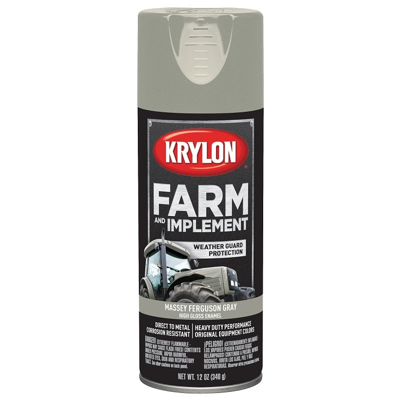 Krylon K01938000 Farm Equipment Spray, High-Gloss, Massey Ferguson Gray, 12 oz (Pack of 6)