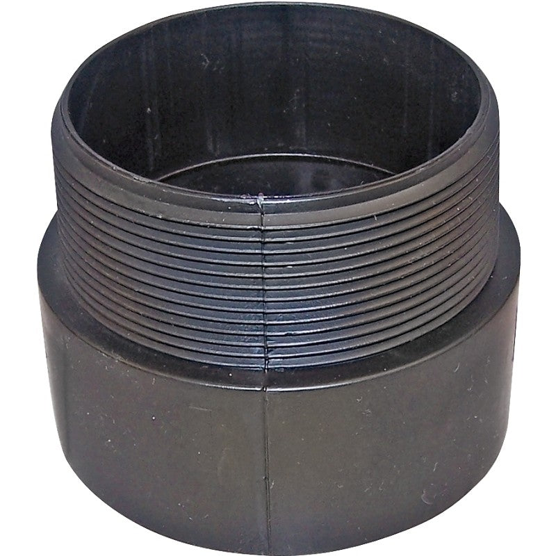 Canplas 102873BC Pipe Adapter, 3 in, MNPT x Hub, ABS, Black, SCH 40 Schedule