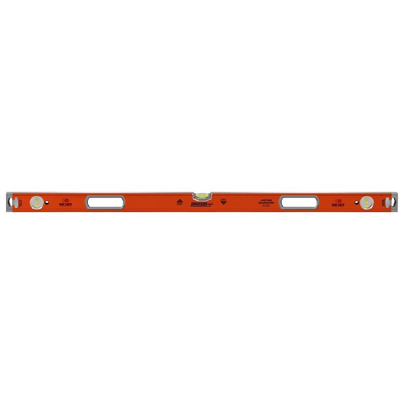 Johnson 9550-4800 Box Beam Level, 48 in L, 3-Vial, Magnetic, Aluminum, Orange