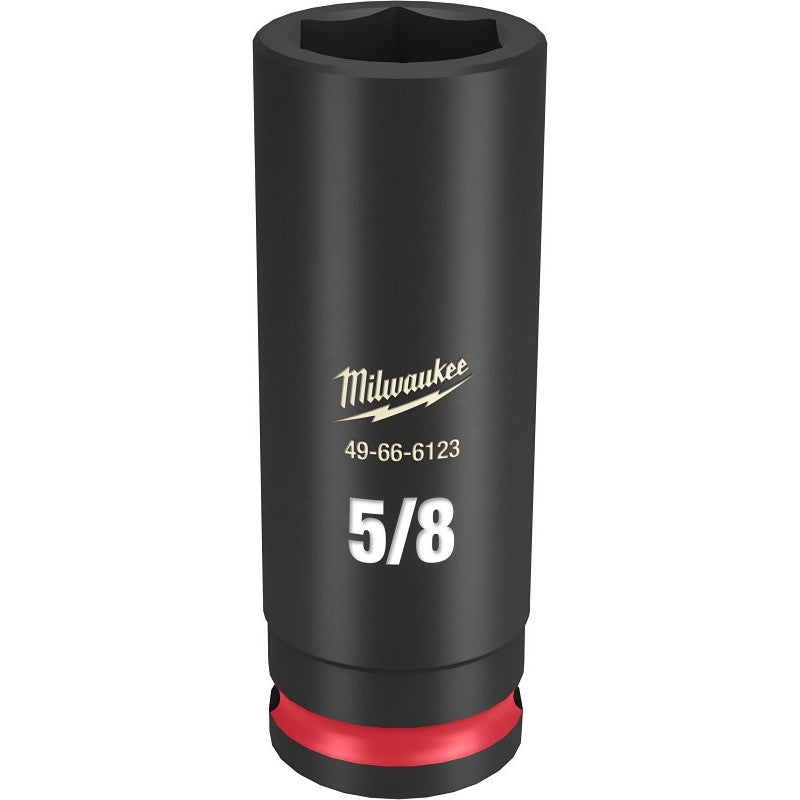 Milwaukee SHOCKWAVE Impact Duty Series 49-66-6123 Deep Impact Socket, 5/8 in Socket, 3/8 in Drive, Square Drive
