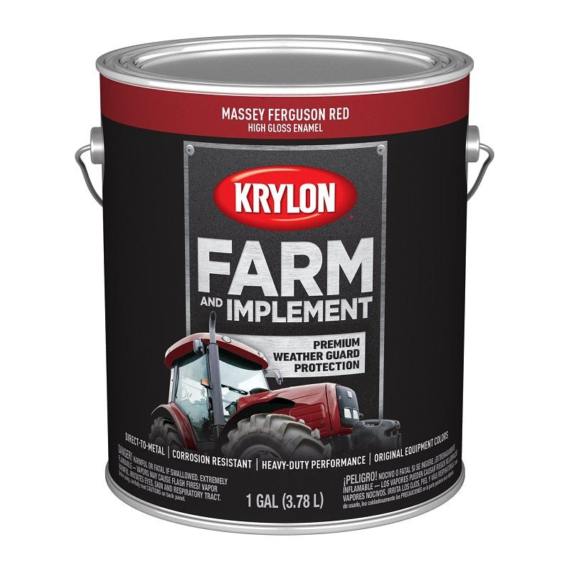 Krylon K01968008 Farm and Implement Paint, 1 gal, Red, Liquid (Pack of 4)