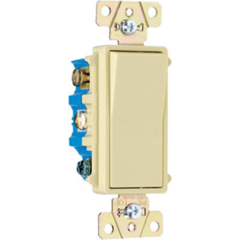 Legrand radiant Series TM874ICC6 Paddle Switch, 15 A, 120/277 VAC, Push Wire, Side Wire Terminal, Ivory, 4-Pole