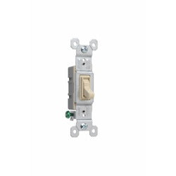 Legrand 660IGCP8 Toggle Switch, 15 A, 120 VAC, Side Wire Terminal, Thermoplastic Housing Material, Ivory, bx 8