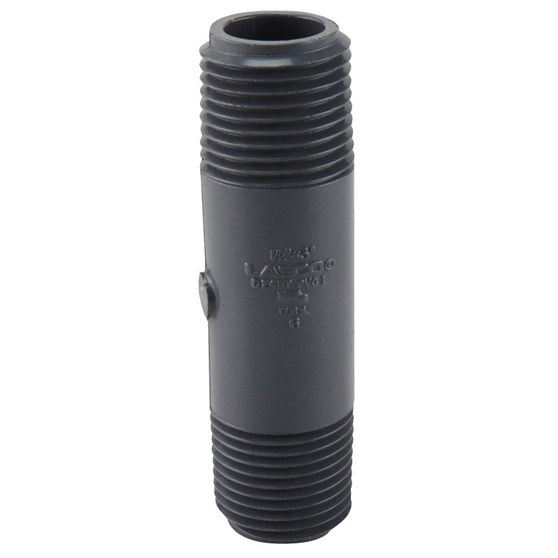 Genova 300 Series P-12-3 Pipe Nipple, 1/2 in, MIP, PVC, Gray, SCH 80 Schedule, 3 in L