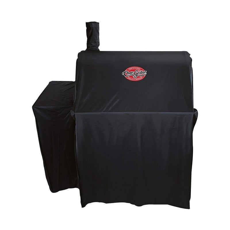 Char-Griller 5555 Grill Cover, 29 in W, 50 in H, Polyester/PVC, Black