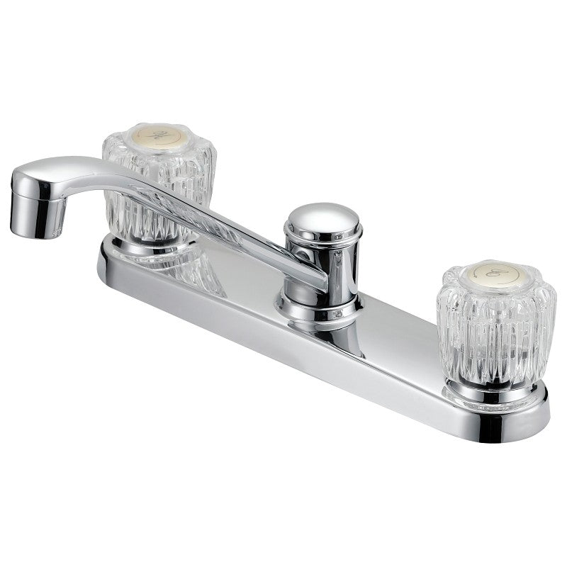 Boston Harbor GU-F8020002CP-LF Kitchen Faucet, 1.8 gpm, 3-Faucet Hole, Metal/Plastic, Chrome Plated, Deck Mounting