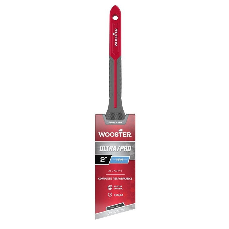 Wooster Ultra/Pro GRIPTECH MAX Series G4181-2 Paint Brush, 2 in W, Firm Thin Angle Brush, 2-5/8 in L Bristle