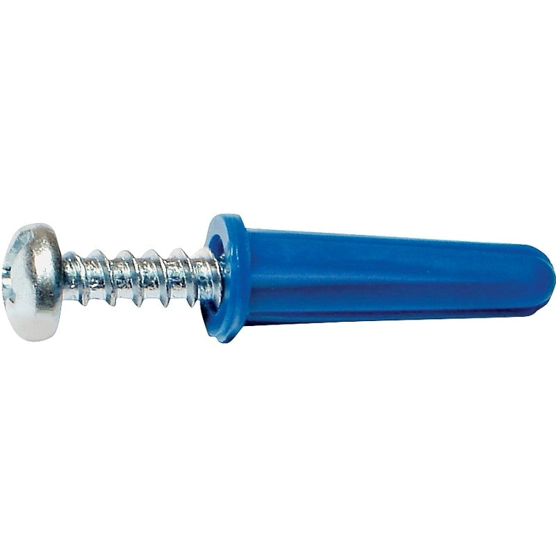 Midwest Fastener 10413 Conical Anchor with Screw, #14-16 Thread, 1-1/2 in L, Plastic