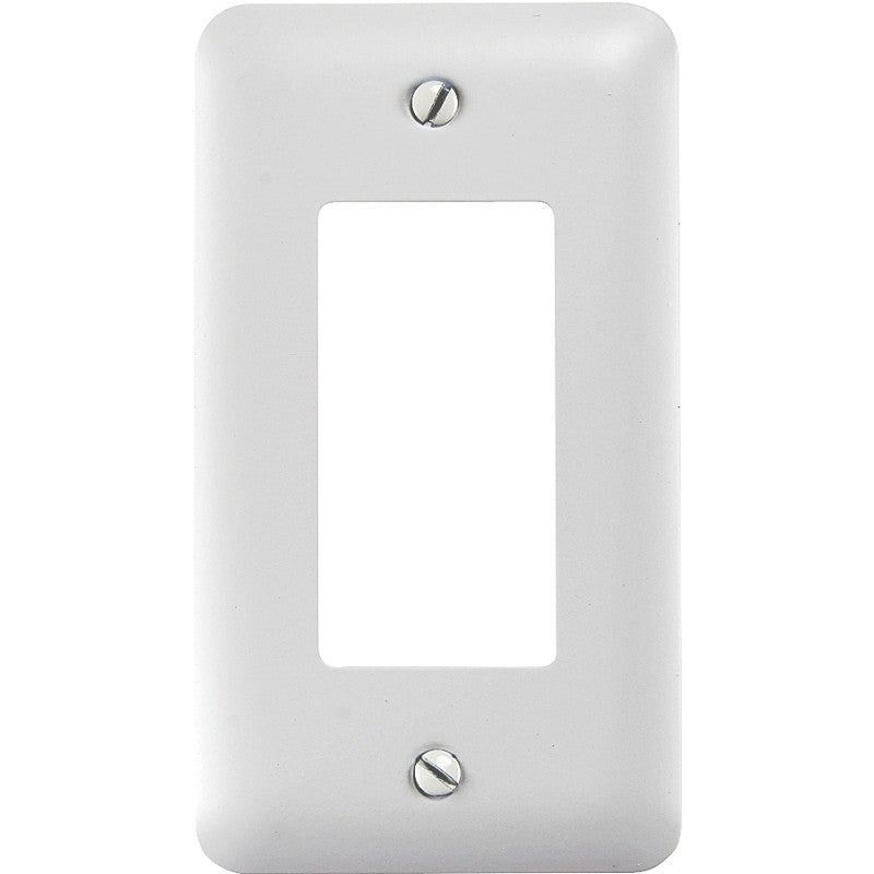 Amerelle 935RW Wallplate, 5 in L, 2-13/16 in W, 1-Gang, Steel, White