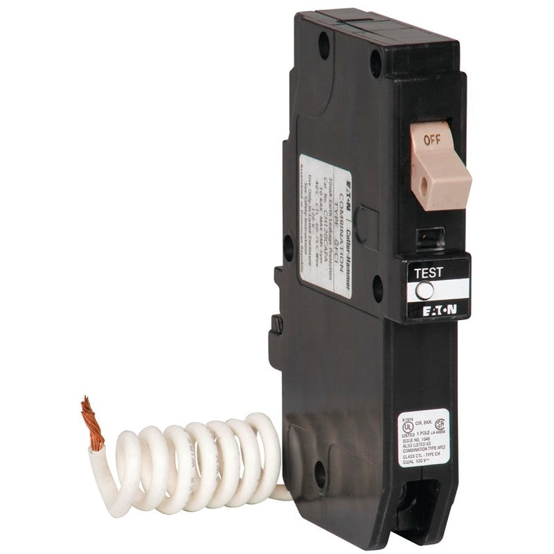 Eaton CHFN120GF Circuit Breaker, CH, GFCI, 20 A, 1-Pole, 120/240 VAC, Pigtail