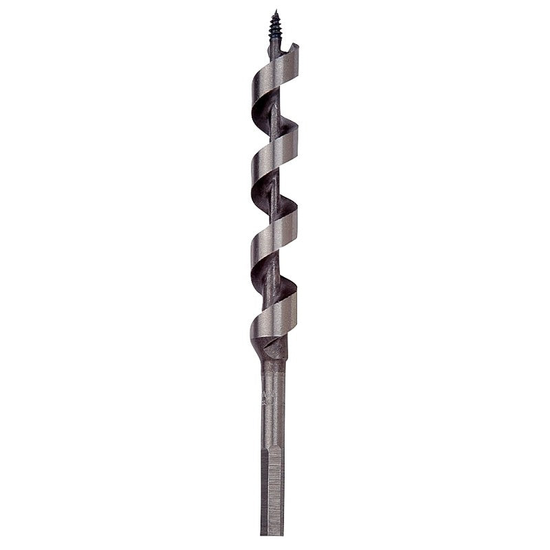 Irwin 49910 Power Drill Auger Bit, 5/8 in Dia, 7-1/2 in OAL, Solid Center Flute, 1-Flute, 5/16 in Dia Shank, Hex Shank