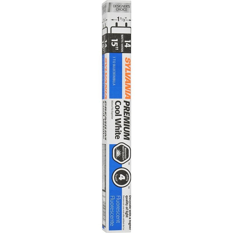 Sylvania 21536 Fluorescent Bulb, 14 W, T12 Lamp, Medium Lamp Base, 648 Lumens, 4100 K Color Temp, Cool White Light (Pack of 6)