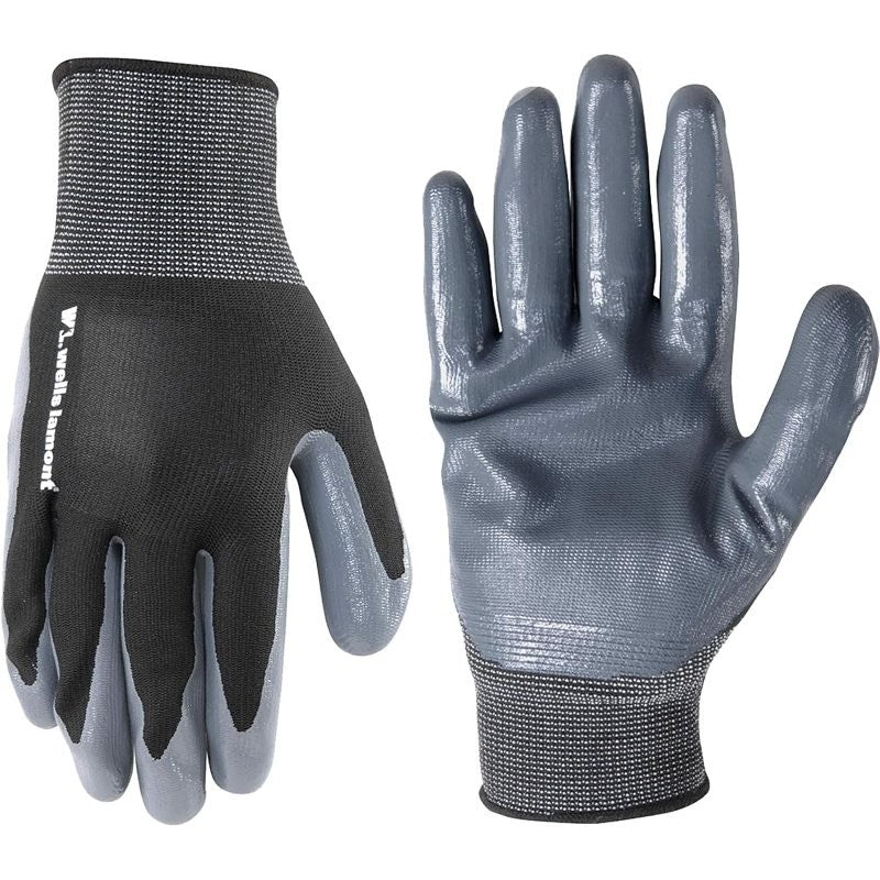 Wells Lamont 546-L Gloves, Men's, L, Nitrile Glove, Gray