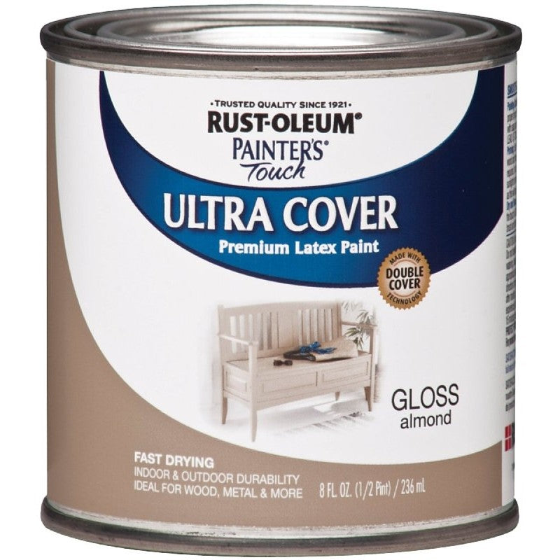 Rust-Oleum 1994730 Enamel Paint, Water, Gloss, Almond, 0.5 pt, Can, 120 sq-ft Coverage Area
