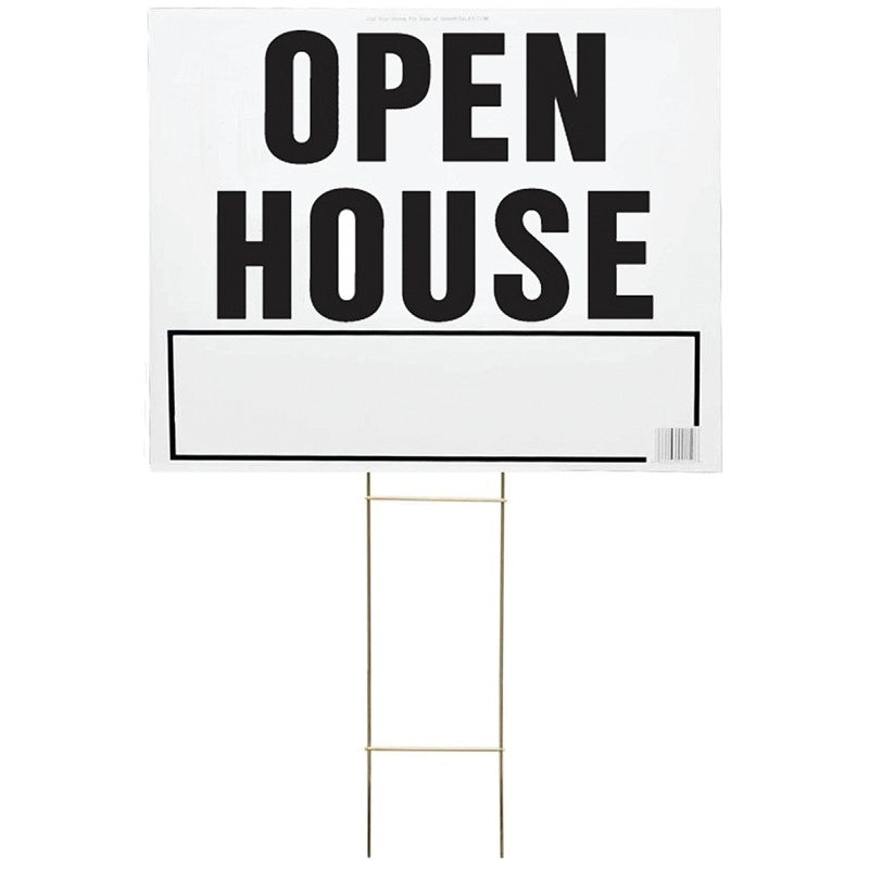 Hy-Ko LOH-3 Lawn Sign, OPEN HOUSE, Black Legend, Plastic, 24 in W x 19 in H Dimensions (Pack of 5)