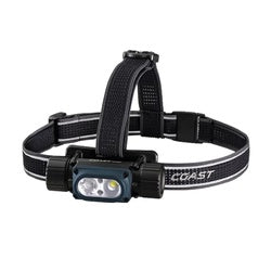 Coast 30742 Headlamp, AAA Battery, Alkaline, Lithium-Ion Battery, LED Lamp, Flood, Spot Beam, Black