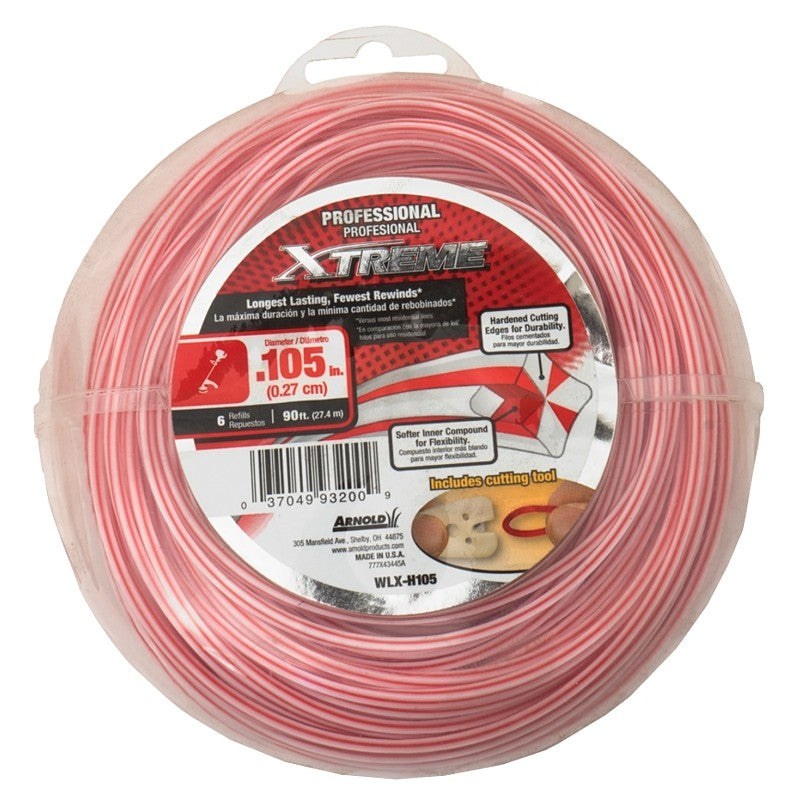 Arnold Xtreme Professional WLX-H105 Trimmer Line, 0.105 in Dia, 90 ft L, Monofilament