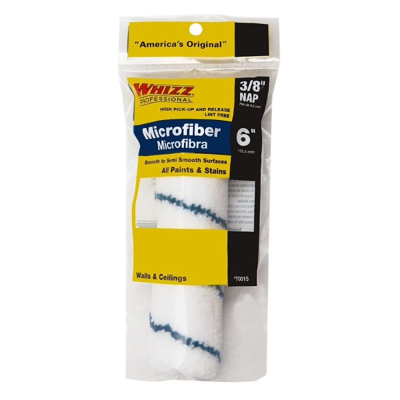 Whizz 70015 Xtrasorb Jumbo Roller Cover, 3/8 in Thick Nap, 6 in L, Microfiber Cover