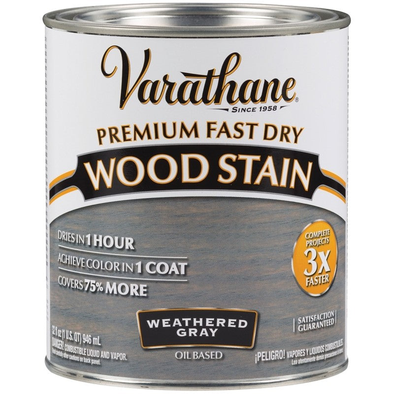 Varathane 269394 Wood Stain, Weathered Gray, Liquid, 1 qt, Can (Pack of 2)