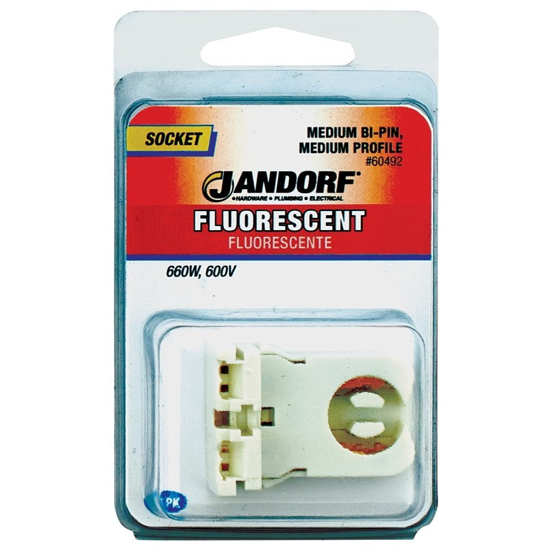 Jandorf 60492 Lamp Socket, Medium Profile, 600 V, 660 W