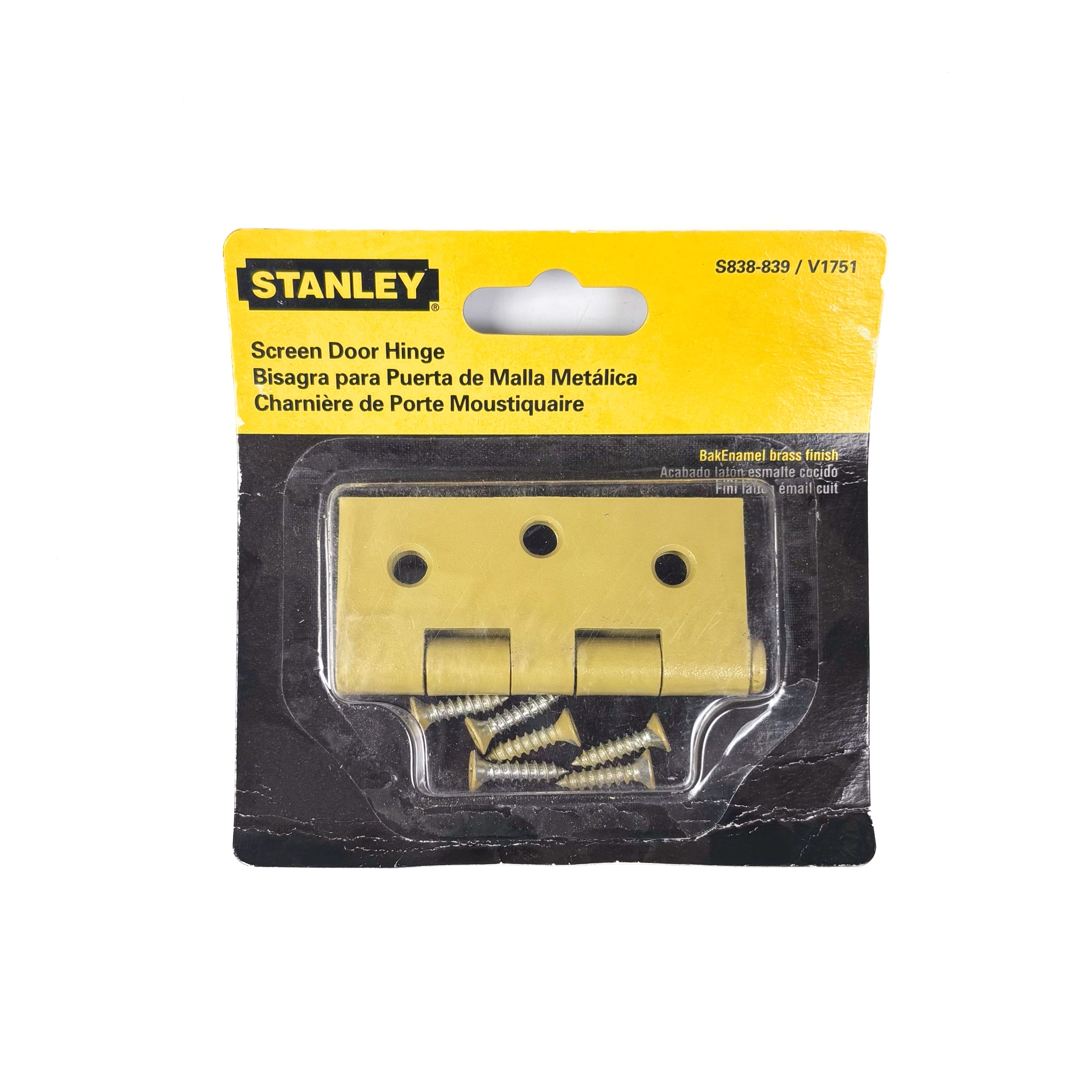Screen & Storm Door Hinges 3 by 2-1/2 Inch Brass Baked Enamel on Steel