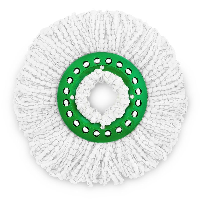 Libman Tornado 1284 Spin Mop Refill, Snap-On, Microfiber, Green/White