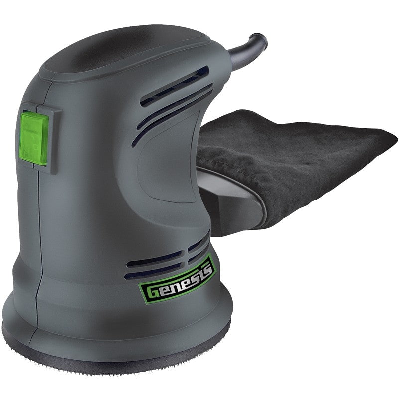 Genesis GROS2304 Random Orbit Sander, 2.2 A, 5 in Pad/Disc, Includes: Dust Bag and Sanding Disc Assortment