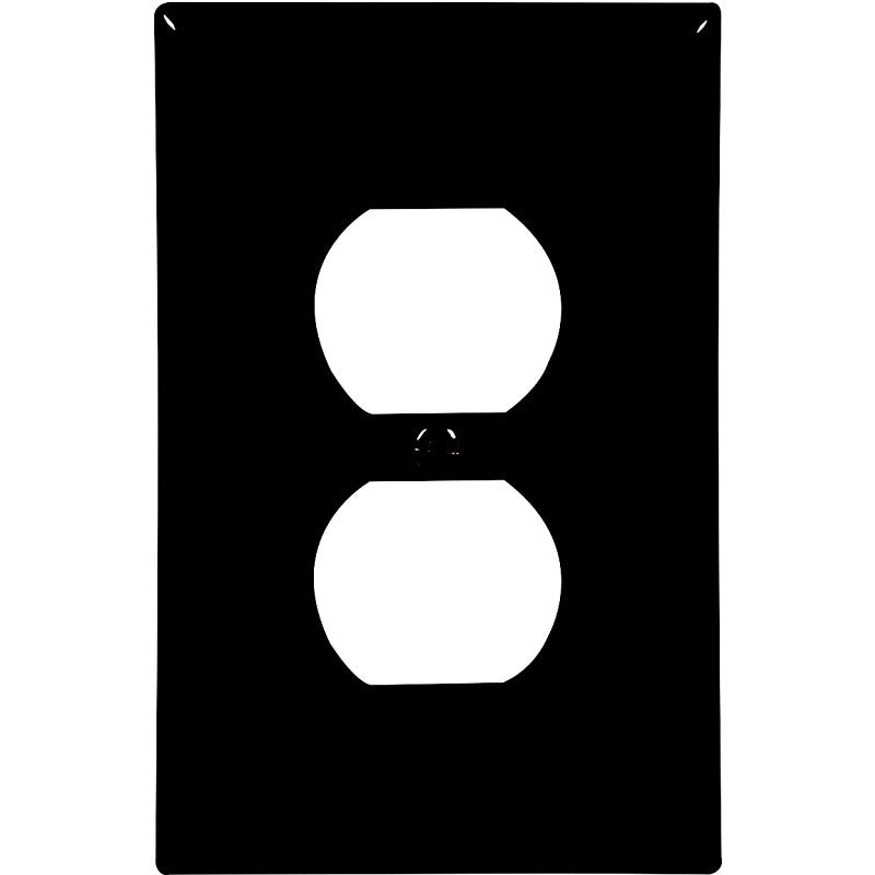 Eaton Wiring Devices PJ8BK Series Duplex and Single Receptacle Wallplate, Mid-Size, 4-7/8 in L, 3-1/8 in W, Black