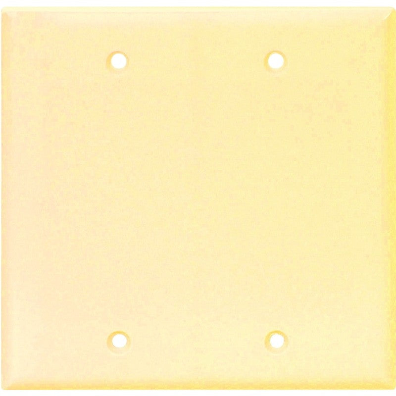 Eaton Cooper Wiring 2137V-BOX Wallplate, 4-1/2 in L, 4.56 in W, 0.08 in Thick, 2 -Gang, Thermoset, Ivory