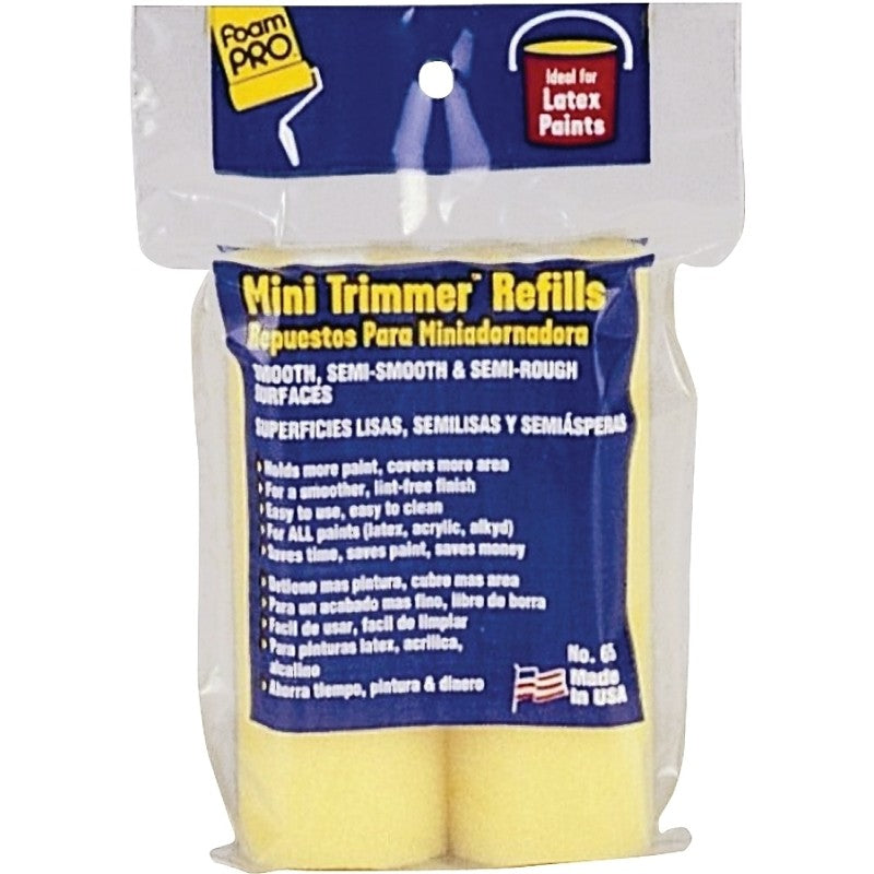 Foampro 65 Trimmer Refill, 3/8 in Thick Nap, 4 in L, Foam Cover