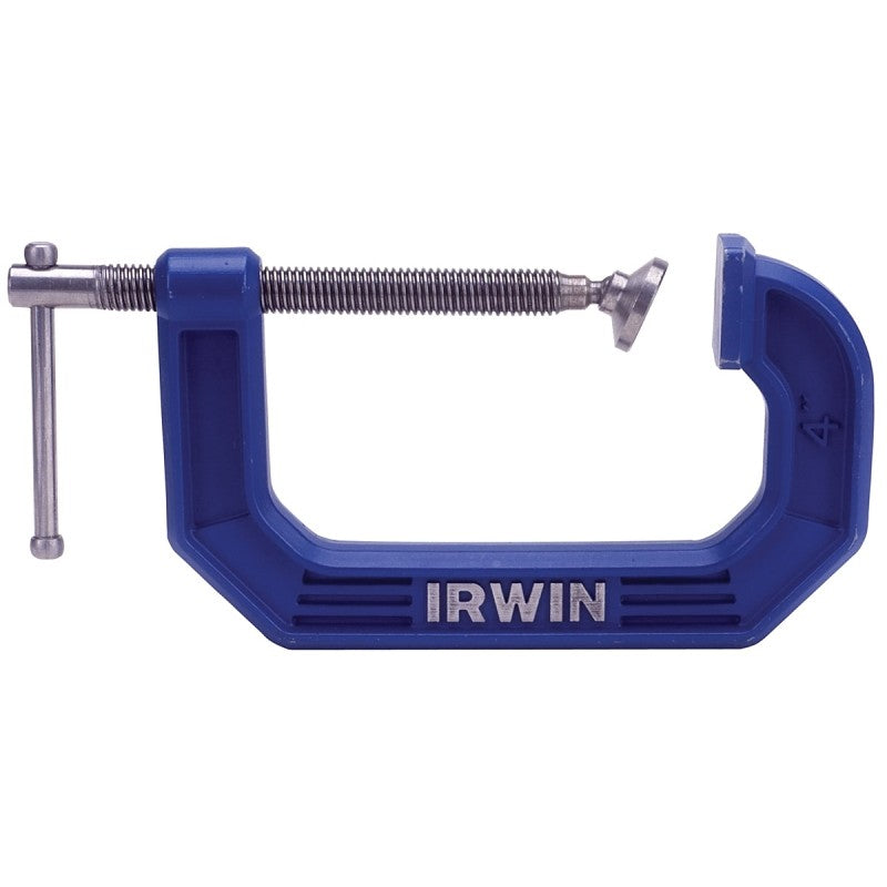 Irwin 225101ZR C-Clamp, 900 lb Clamping, 1 in Max Opening Size, 1-3/16 in D Throat, Steel Body