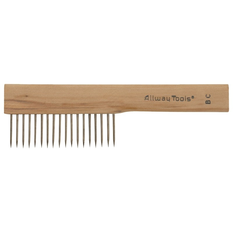 ALLWAY BC Brush Comb, Steel Trim, Hardwood Handle