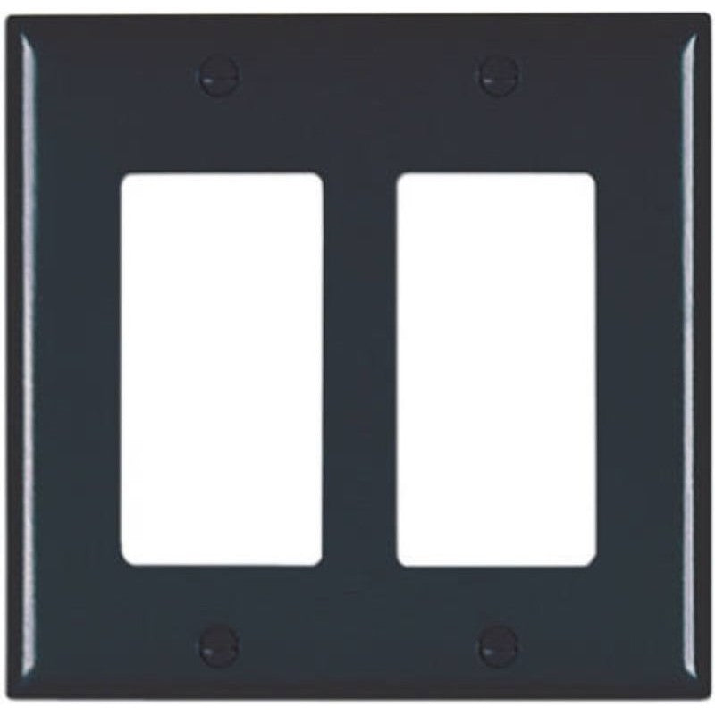Legrand TradeMaster TP TP262BKCC12 Wallplate, 4.687 in L, 4-3/4 in W, 2 -Gang, Nylon, Black, Matte