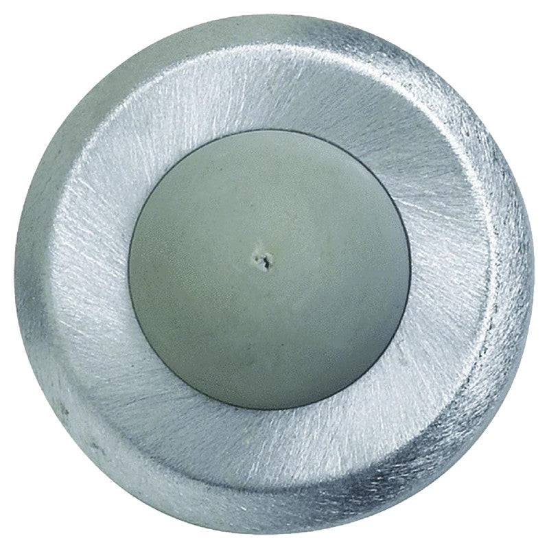 Tell Manufacturing DT100085 Stop and Bumper, Gray, 2-1/2 in Dia Base, 1 in Projection, Iron, Satin Chrome