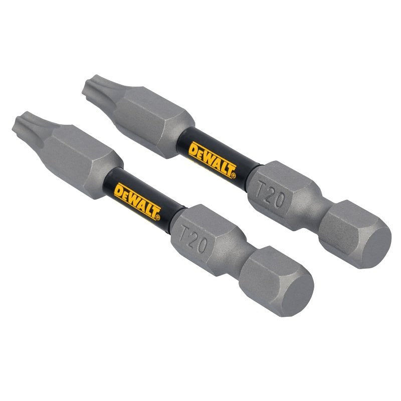 DEWALT TOUGHGRIP DWAF2TX20TG2 Screwdriver Bit, T20 Drive, Torx Drive, 1/4 in Shank, Hex Shank, 2 in L, Steel