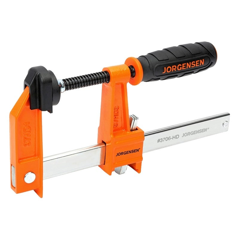 Pony 3706-HD Heavy-Duty Bar Clamp, 1000 lb, 6 in Max Opening Size, 3 in D Throat, Steel Body