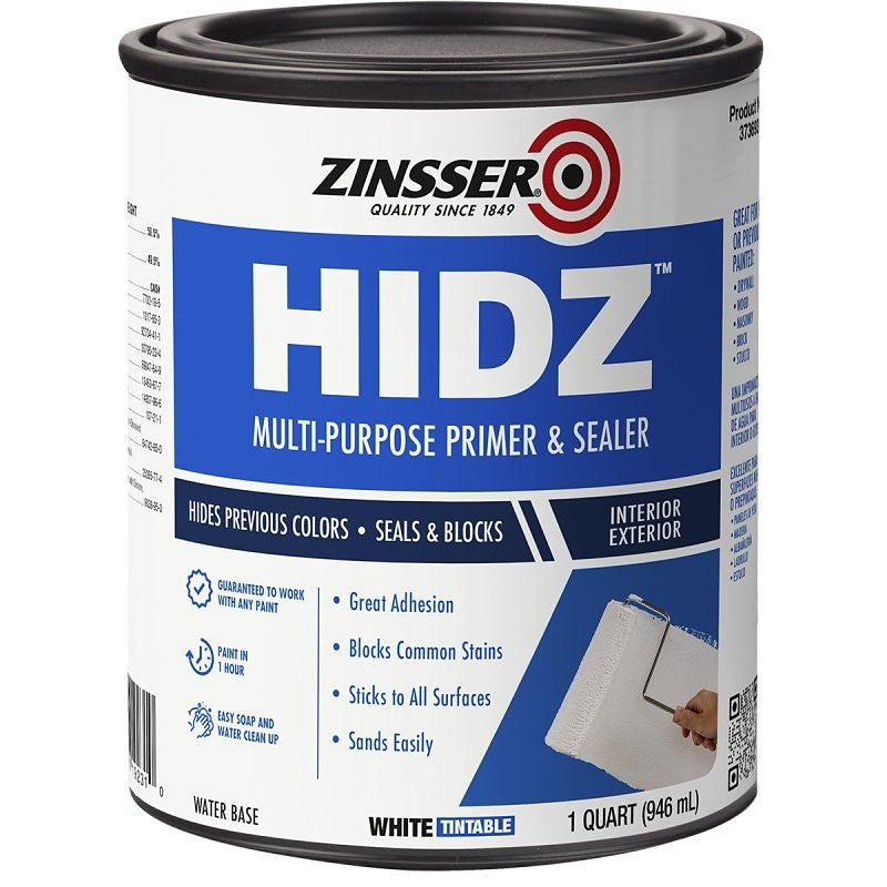 Zinsser HIDZ Series 373693 Primer and Sealer, White, 1 qt (Pack of 4)