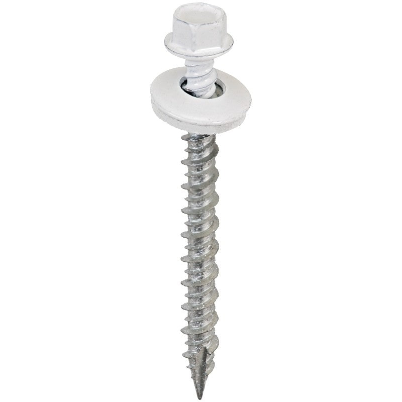 Acorn International SW-MW2BW250 Screw, High-Low, Twin Lead Thread, Hex Drive, Self-Tapping, Type 17 Point, Bright White