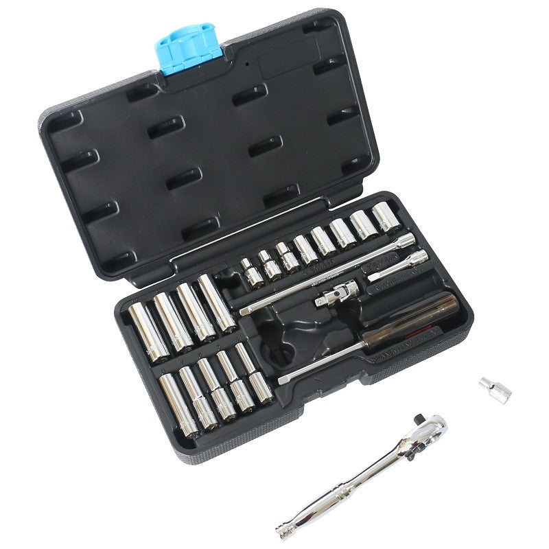 Vulcan TS-24PC-V1 Socket Set, Chrome Vanadium Steel, Chrome