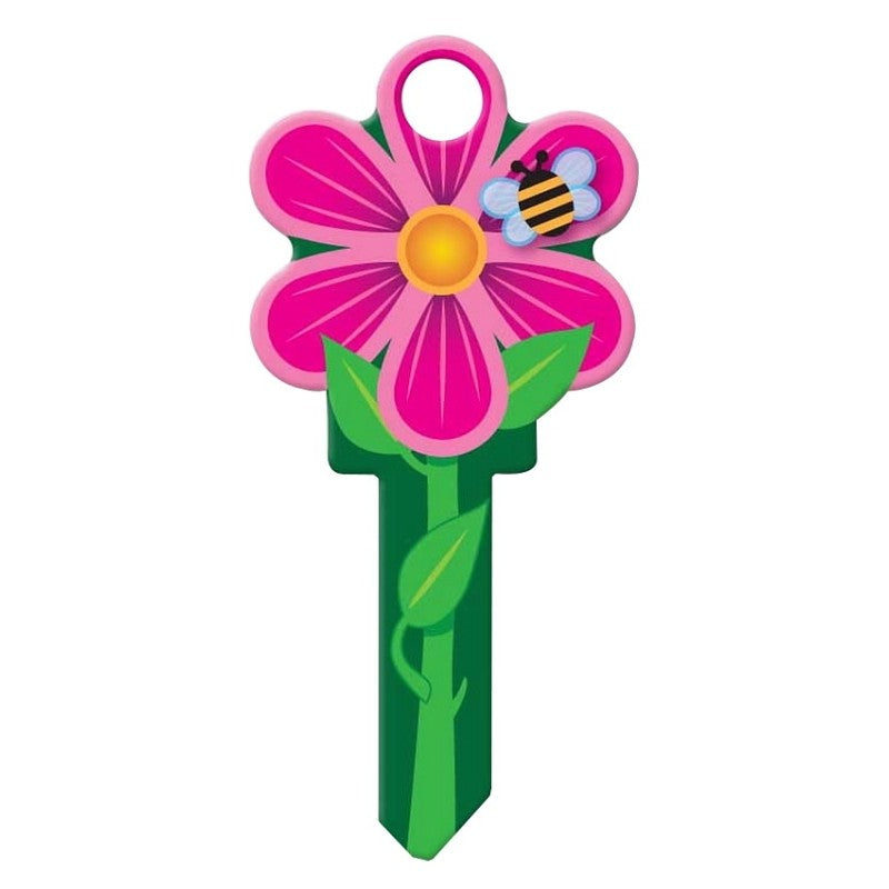 Lucky Line Key Shapes Series B106K Key Blank, Flower, Brass, Enamel-Coated, For: Kwikset Locks (Pack of 5)