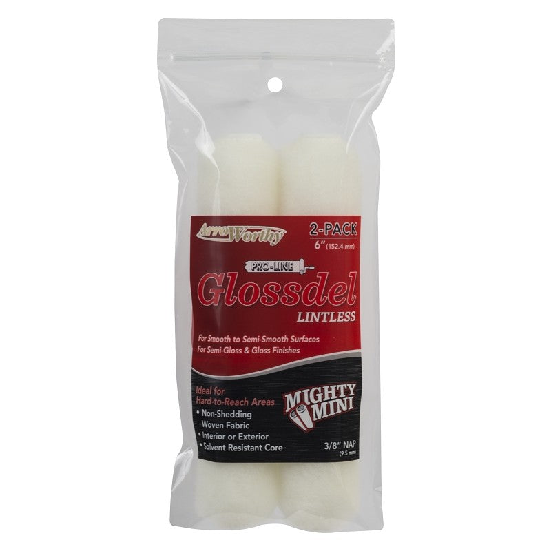 Arroworthy 6.5-GL3T/P Mini Roller Cover, 3/8 in Thick Nap, 6-1/2 in L, White