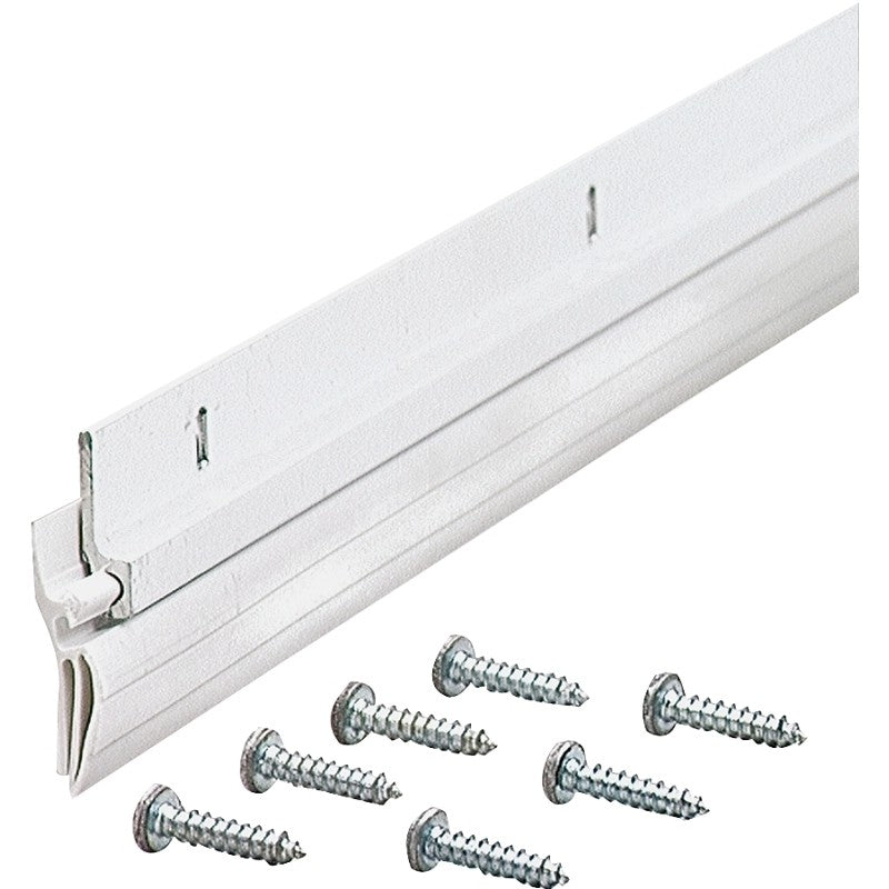 M-D 05215 Door Sweep, 36 in L, Vinyl Insert, Includes: Screws, White Insert Color
