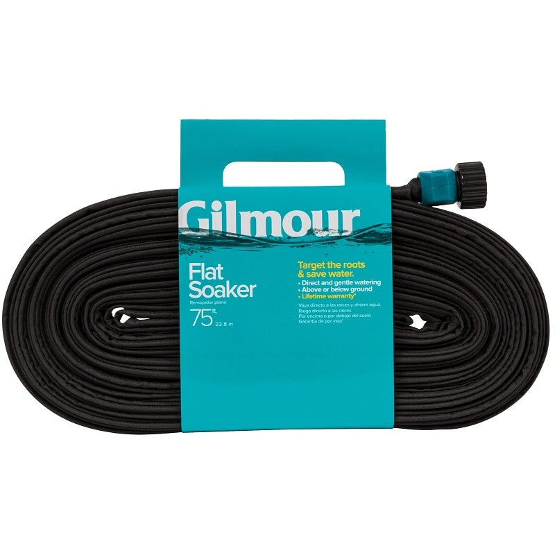 Gilmour Mfg 870751-1001 Soaker Hose with Cloth Cover, 75 ft L, Vinyl, Black