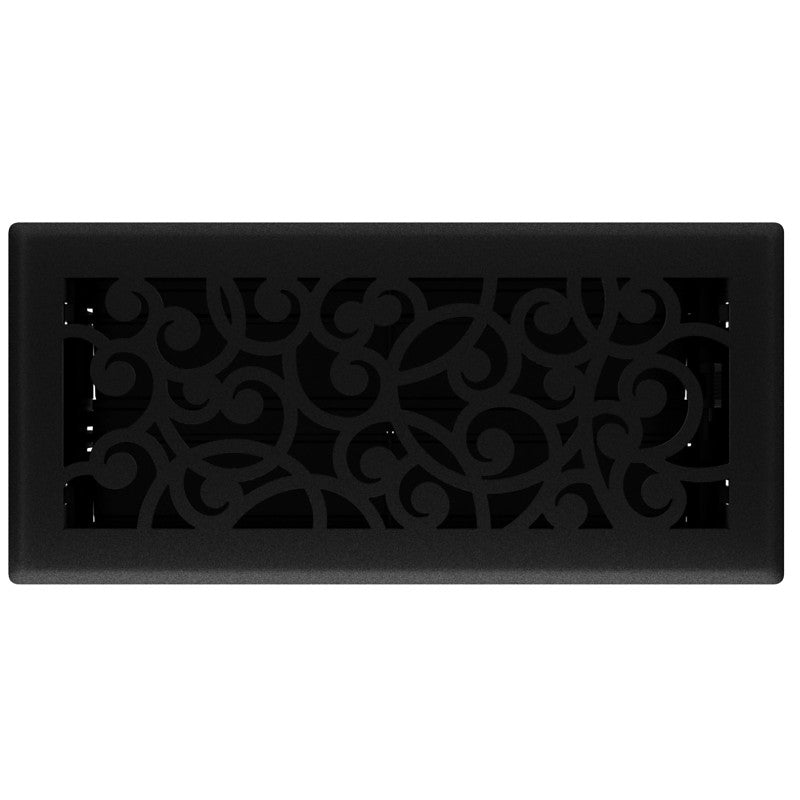 Imperial RG3459 Floor Register, 4 in H Duct Opening, 10 in W Duct Opening, Polystyrene, Black Iron