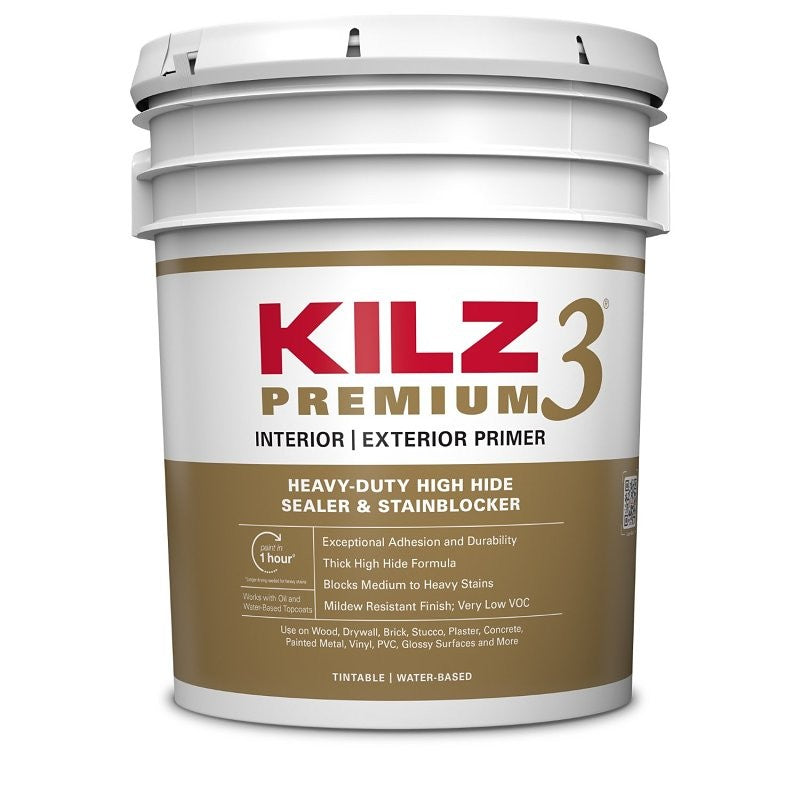 Kilz 13000 Sealer and Primer, 400 sq-ft Coverage Area, White, 5 gal, Pail